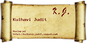 Kulhavi Judit névjegykártya